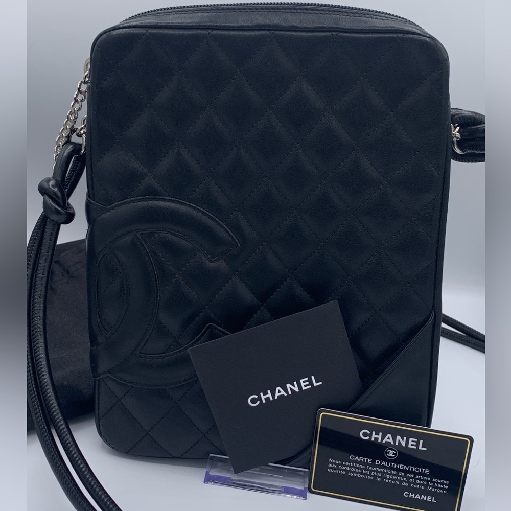 Chanel CC Cambon Crossbody Shoulder Bag Black/Pink